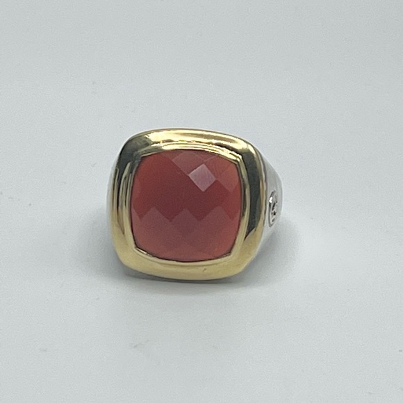 David Yurman Albion 15mm Carnelian Ring With Gold - Picture 3 of 10